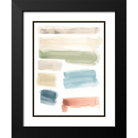 Watercolor Swatches I Black Modern Wood Framed Art Print with Double Matting by Vess, June Erica