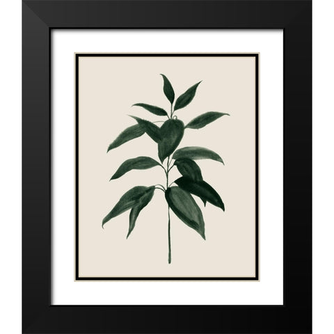 Soft Greenery I Black Modern Wood Framed Art Print with Double Matting by Popp, Grace