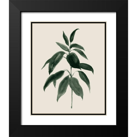 Soft Greenery II Black Modern Wood Framed Art Print with Double Matting by Popp, Grace