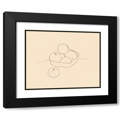 Fruit Line Drawing I Black Modern Wood Framed Art Print with Double Matting by Barnes, Victoria