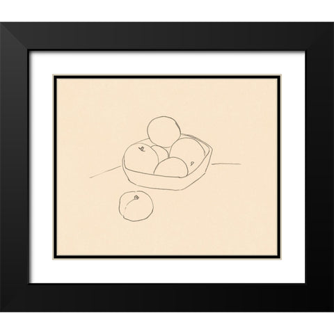 Fruit Line Drawing I Black Modern Wood Framed Art Print with Double Matting by Barnes, Victoria