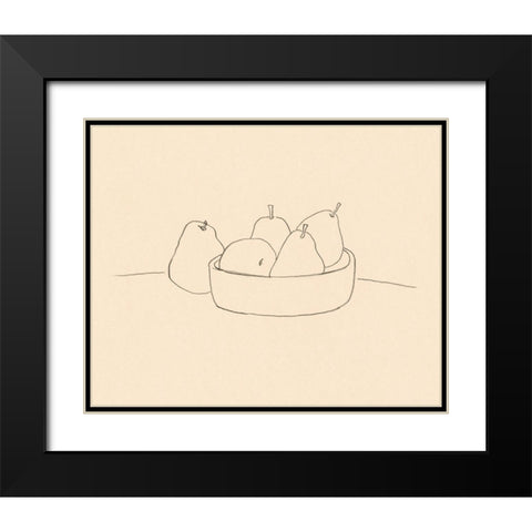 Fruit Line Drawing II Black Modern Wood Framed Art Print with Double Matting by Barnes, Victoria