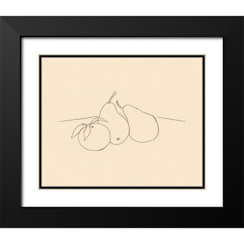 Fruit Line Drawing IV Black Modern Wood Framed Art Print with Double Matting by Barnes, Victoria