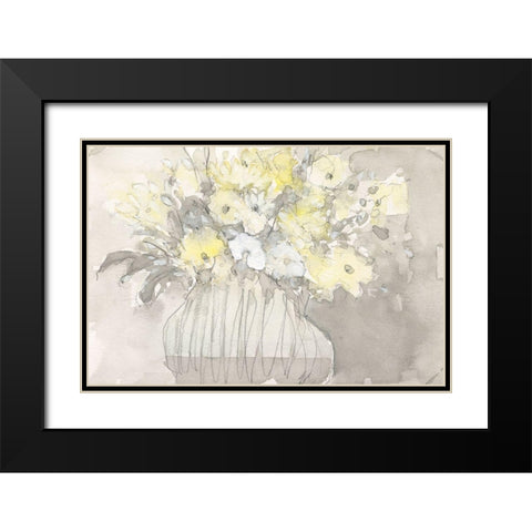 Vintage Blossoms I Black Modern Wood Framed Art Print with Double Matting by Dixon, Samuel