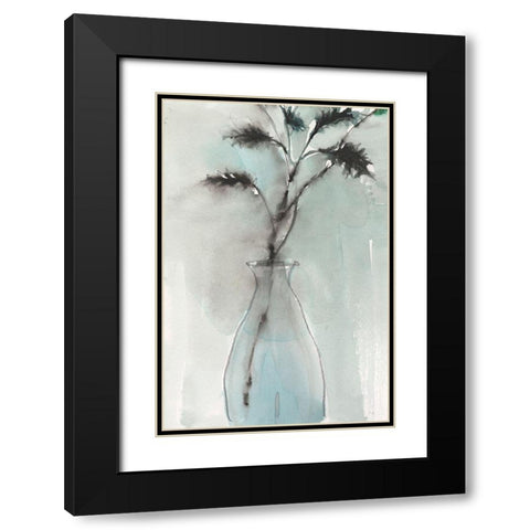 Soft Ferns I Black Modern Wood Framed Art Print with Double Matting by Dixon, Samuel