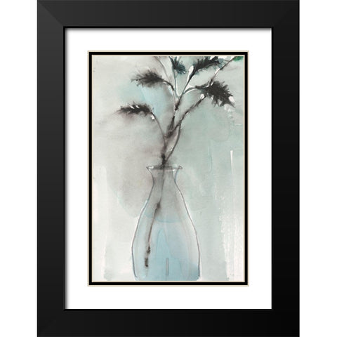Soft Ferns I Black Modern Wood Framed Art Print with Double Matting by Dixon, Samuel