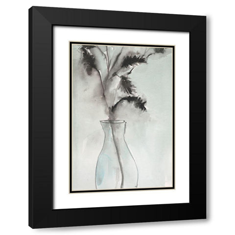 Soft Ferns II Black Modern Wood Framed Art Print with Double Matting by Dixon, Samuel