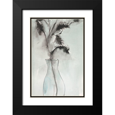 Soft Ferns II Black Modern Wood Framed Art Print with Double Matting by Dixon, Samuel