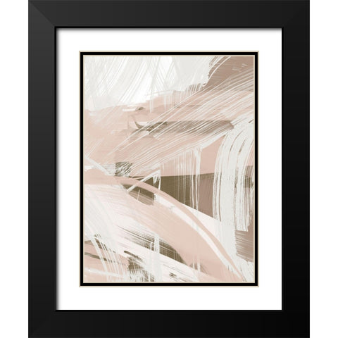 Earthtone Swipe II Black Modern Wood Framed Art Print with Double Matting by Vess, June Erica