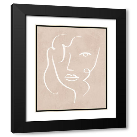 Curly Face II Black Modern Wood Framed Art Print with Double Matting by Barnes, Victoria