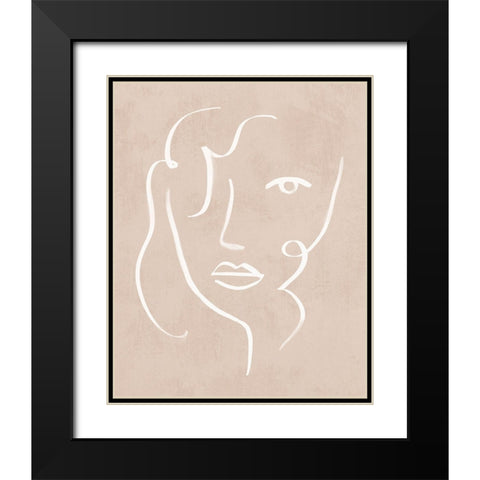 Curly Face II Black Modern Wood Framed Art Print with Double Matting by Barnes, Victoria