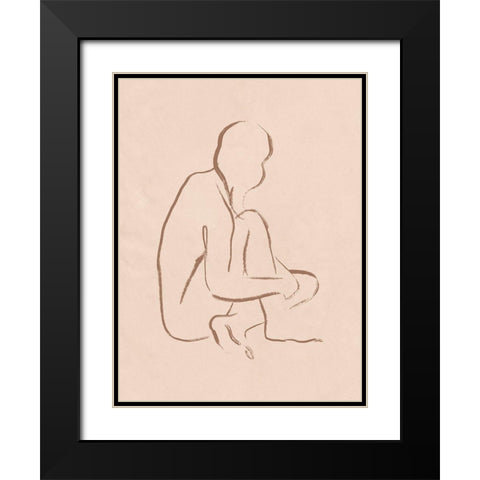 Sketched Pose I Black Modern Wood Framed Art Print with Double Matting by Barnes, Victoria