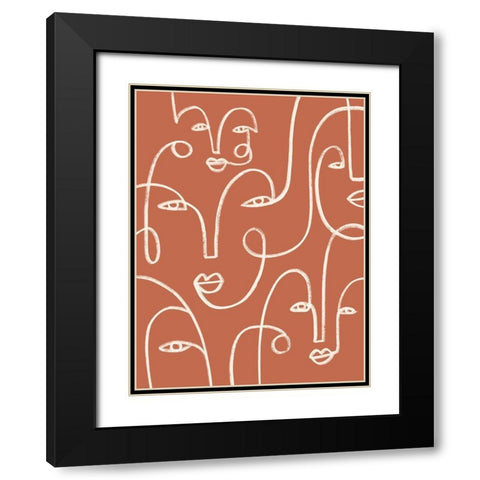 Connected Expressions I Black Modern Wood Framed Art Print with Double Matting by Barnes, Victoria