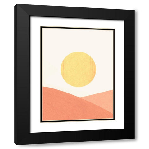Simple Boho Sun I Black Modern Wood Framed Art Print with Double Matting by Caroline, Emma