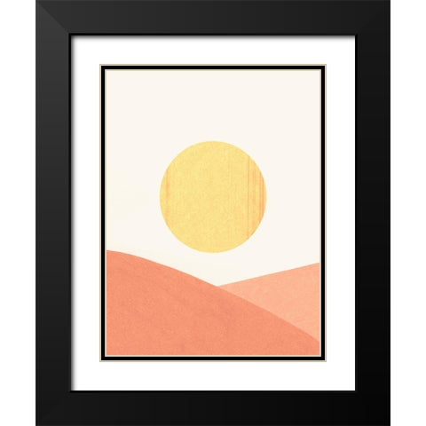 Simple Boho Sun I Black Modern Wood Framed Art Print with Double Matting by Caroline, Emma