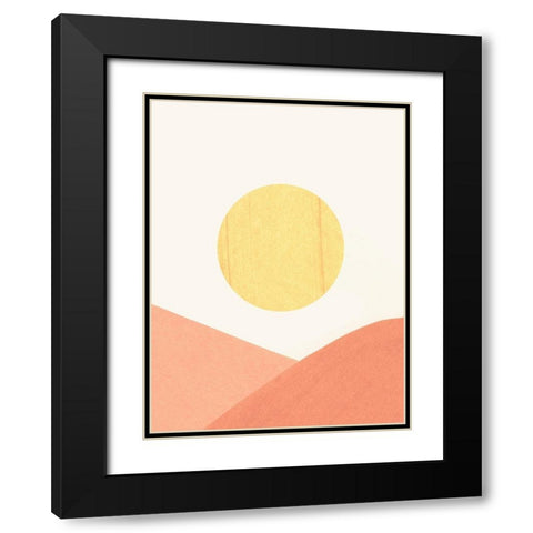 Simple Boho Sun II Black Modern Wood Framed Art Print with Double Matting by Caroline, Emma