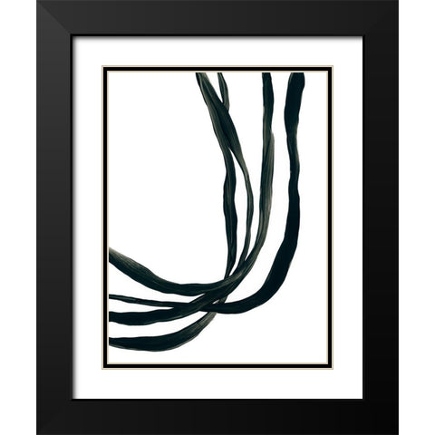 Onyx Ribbon I Black Modern Wood Framed Art Print with Double Matting by Vess, June Erica