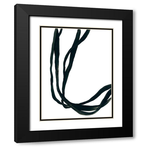 Onyx Ribbon II Black Modern Wood Framed Art Print with Double Matting by Vess, June Erica