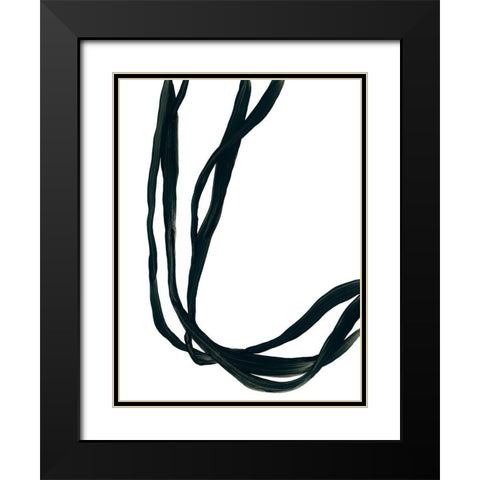 Onyx Ribbon II Black Modern Wood Framed Art Print with Double Matting by Vess, June Erica