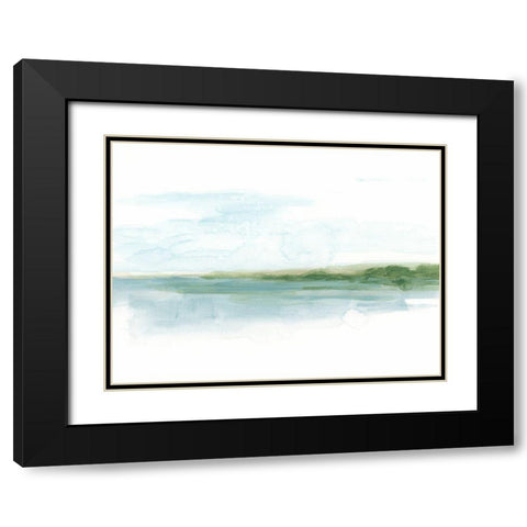 Green Ribbon Coast I Black Modern Wood Framed Art Print with Double Matting by Vess, June Erica