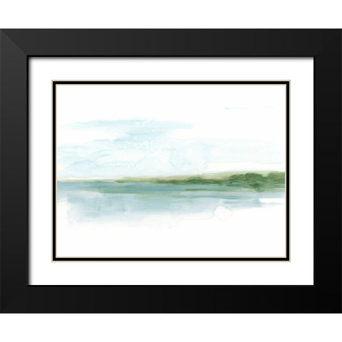 Green Ribbon Coast I Black Modern Wood Framed Art Print with Double Matting by Vess, June Erica