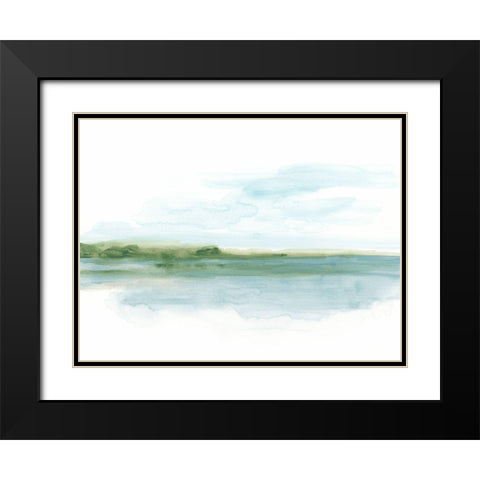 Green Ribbon Coast II Black Modern Wood Framed Art Print with Double Matting by Vess, June Erica