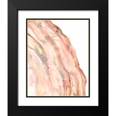Rose Quartz I Black Modern Wood Framed Art Print with Double Matting by Vess, June Erica