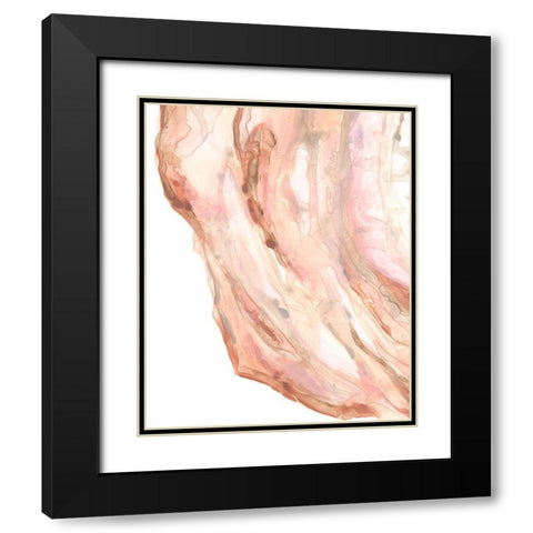 Rose Quartz II Black Modern Wood Framed Art Print with Double Matting by Vess, June Erica