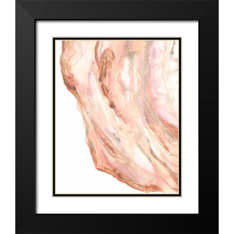 Rose Quartz II Black Modern Wood Framed Art Print with Double Matting by Vess, June Erica