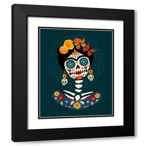 Bright Day of the Dead II Black Modern Wood Framed Art Print with Double Matting by Barnes, Victoria