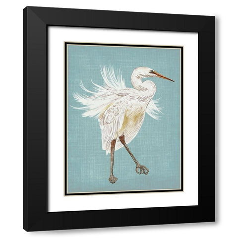 Heron Plumage III Black Modern Wood Framed Art Print with Double Matting by Wang, Melissa