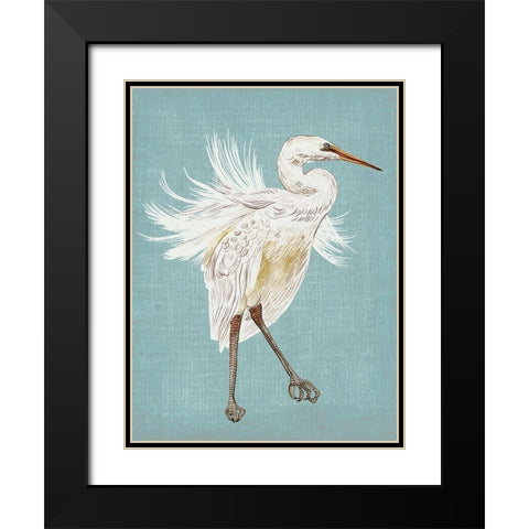 Heron Plumage III Black Modern Wood Framed Art Print with Double Matting by Wang, Melissa