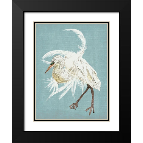 Heron Plumage IV Black Modern Wood Framed Art Print with Double Matting by Wang, Melissa