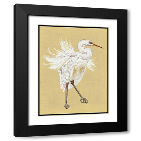 Heron Plumage V Black Modern Wood Framed Art Print with Double Matting by Wang, Melissa