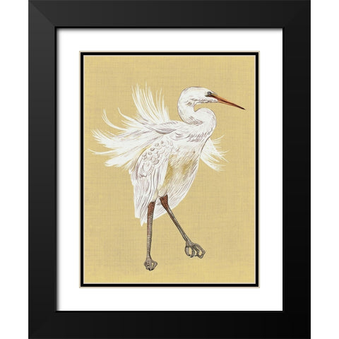 Heron Plumage V Black Modern Wood Framed Art Print with Double Matting by Wang, Melissa