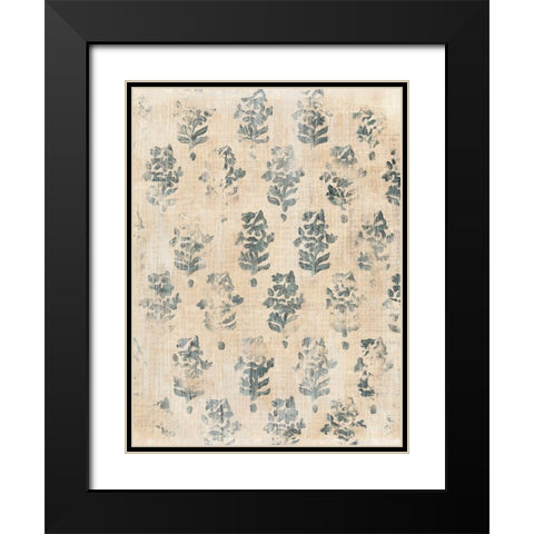 Vintage Blockprint I Black Modern Wood Framed Art Print with Double Matting by Vess, June Erica