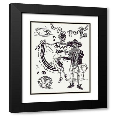 Day of the Dead Parade I Black Modern Wood Framed Art Print with Double Matting by Wang, Melissa