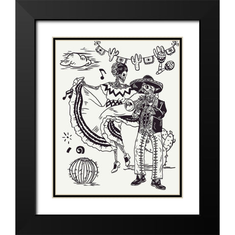 Day of the Dead Parade I Black Modern Wood Framed Art Print with Double Matting by Wang, Melissa