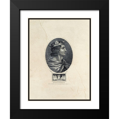 Royal Portraits V Black Modern Wood Framed Art Print with Double Matting by Unknown