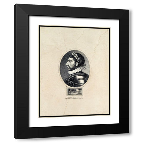 Royal Portraits VII Black Modern Wood Framed Art Print with Double Matting by Unknown