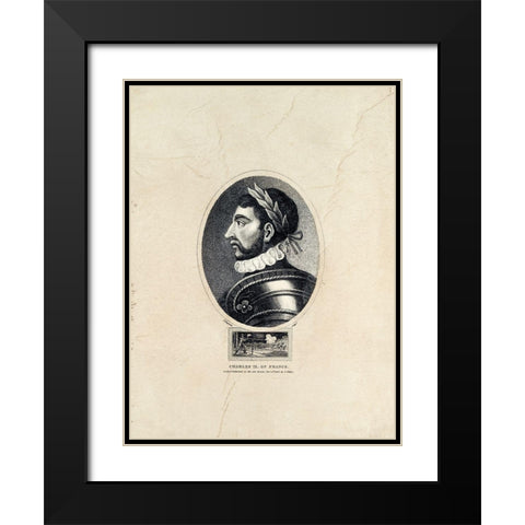 Royal Portraits VII Black Modern Wood Framed Art Print with Double Matting by Unknown