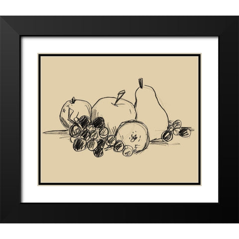 Graphite Fruit I Black Modern Wood Framed Art Print with Double Matting by Vess, June Erica