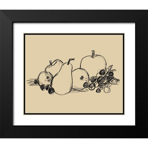 Graphite Fruit II Black Modern Wood Framed Art Print with Double Matting by Vess, June Erica