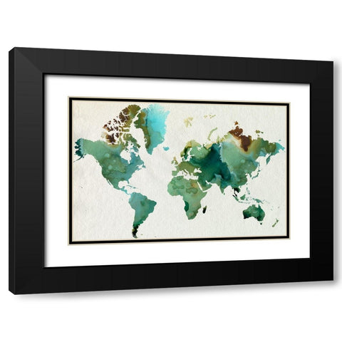 Inky World Black Modern Wood Framed Art Print with Double Matting by Popp, Grace