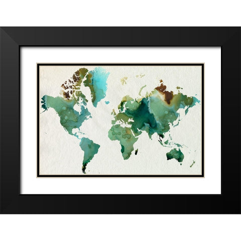 Inky World Black Modern Wood Framed Art Print with Double Matting by Popp, Grace