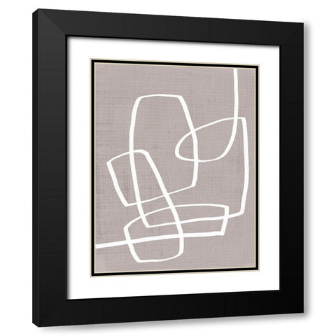 Linen Roundabout II Black Modern Wood Framed Art Print with Double Matting by Vess, June Erica