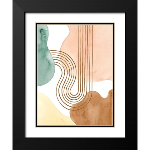 Spring Shapes II Black Modern Wood Framed Art Print with Double Matting by Popp, Grace