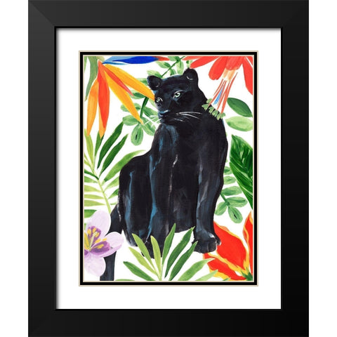 Panthers Paradise I Black Modern Wood Framed Art Print with Double Matting by Warren, Annie