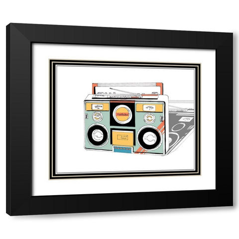 Jamming I Black Modern Wood Framed Art Print with Double Matting by Wang, Melissa