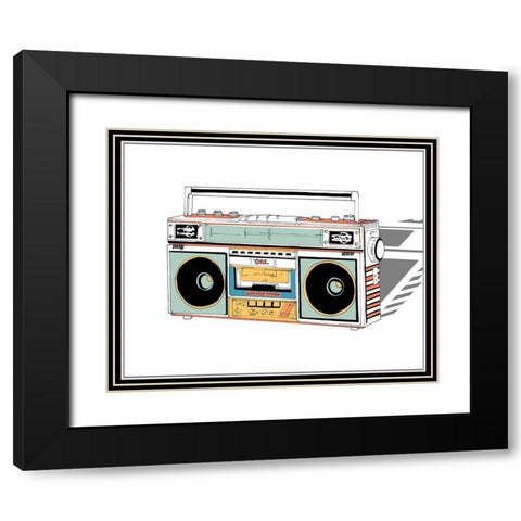 Jamming II Black Modern Wood Framed Art Print with Double Matting by Wang, Melissa